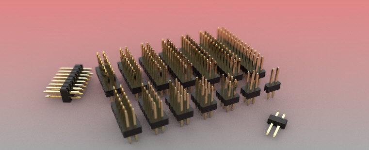 双引脚接头，间距1.27毫米（50密耳），通孔